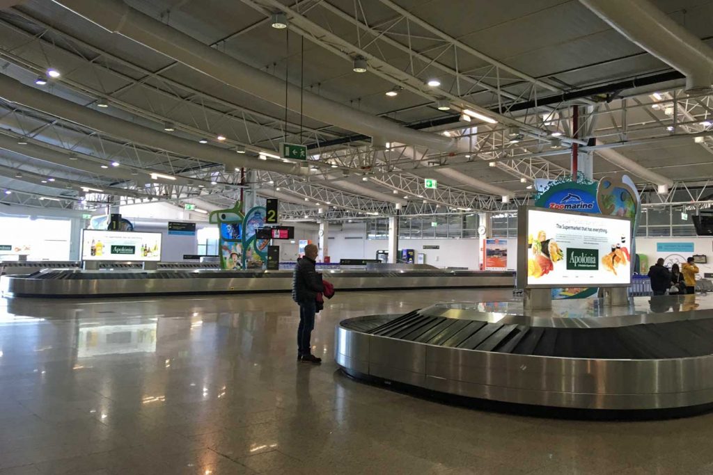 A Photo of the baggage carousel at Faro airport