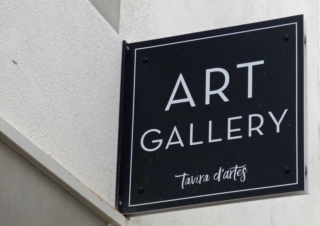 A Photo of the Art Gallery sign in Tavira