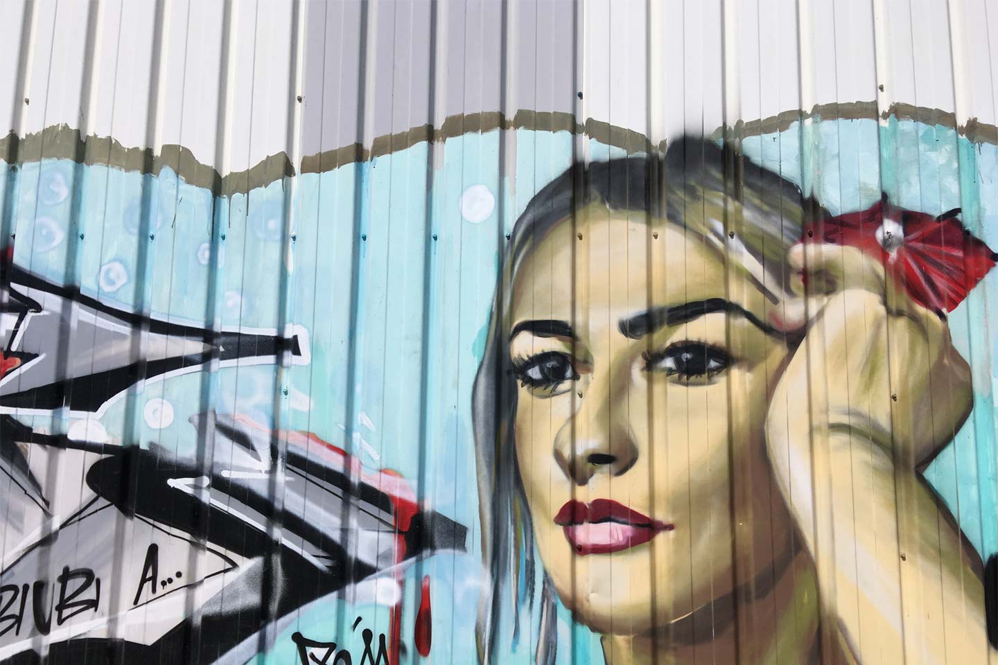 Olhao Street Art - a lady's face